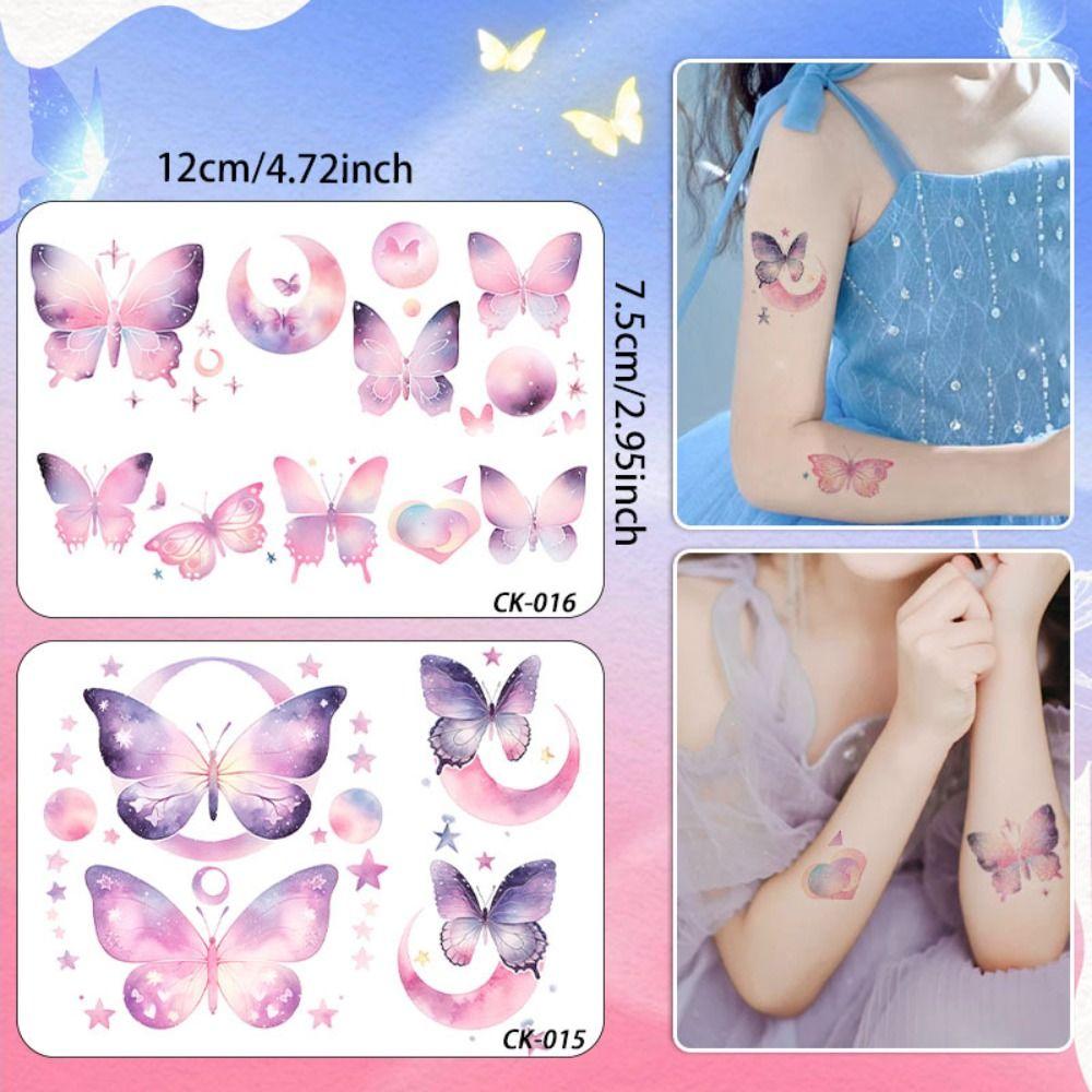Cartoon Children's Arm Sticker Waterproof Fake Tattoos Cute Butterfly Tattoo Sticker  Female