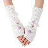 College Wind Pile Exposed Finger Sleeves Autumn and Winter Knitted Woolen Warm and Cold Proof Gloves