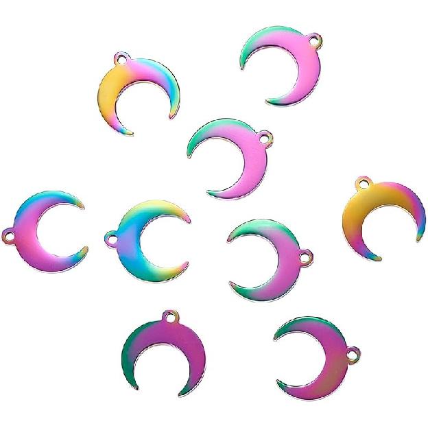 Airssory 12 Pcs 3-Colors Stainless Steel Flash Lightning Bolt Charms Celestial Weather Collection Thunder Mini Dangle Pendants Assortment for Jewelry