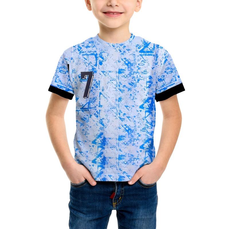 Boy's Fashion 3D Printed T-Shirt - Short Sleeve Crew Neck Casual Streetwear Bike Design for Young People