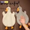 1PC Cartoon Goose Hand Kerchief Hanging Hand Towel Water Absorbing Hand Towel Kitchen and Bathroom Supplies