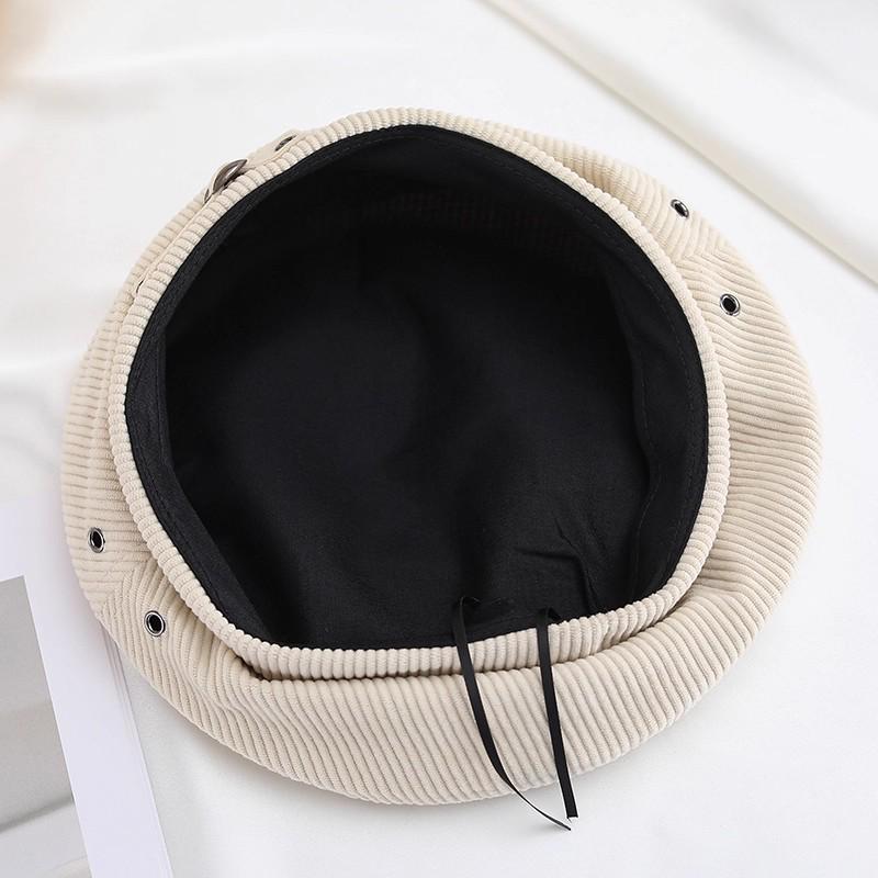 Spring & Autumn Large Head British Casual Style Beret - Women's Versatile Fashion Trend, Slimming Look