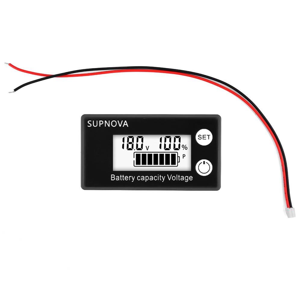 

Car Battery Voltmeter Charge Level Indicator 12V 24V 48V Lithium Battery Capacity Meter for 6133A LCD Battery Temperature Alarm