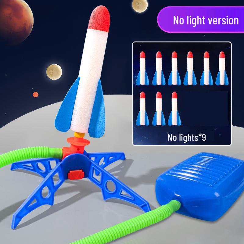 Interactive Foot-Pedal Rocket Launcher Toy with LED Lights for Outdoor Play
