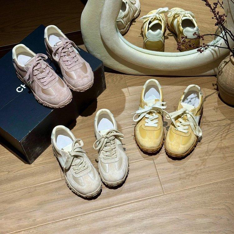 [Uncle Shoes] Leather Forrest Gump Shoes Senior Spring Casual Fashion Internet Celebrity Moral Training Shoes Platform Sports Board Shoes