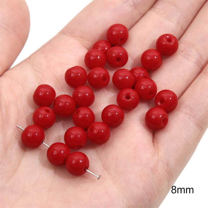 

Стеклянные красные прозрачные сплошные цветные круглые бусины хрустальные бусины бусины-колеса бамбуковые бусины ручная работа браслет ожерелье ювелирные изделия прекрасный цвет 1220 pcs