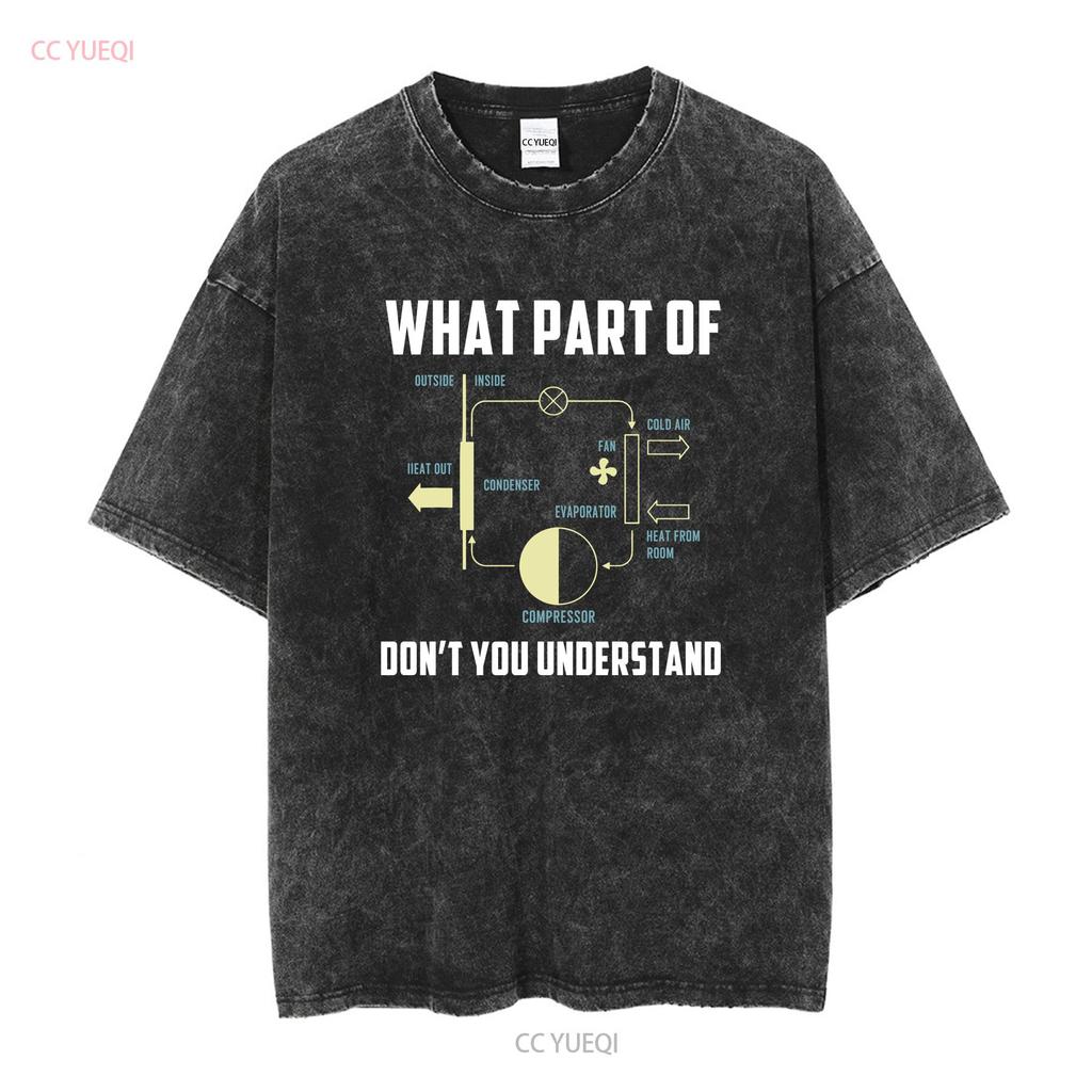 Funny HVAC Tech T Shirt For Men Technician S What Part Of Diagram Long Sleeves Vintage Washed Slightly Stretched Versatile