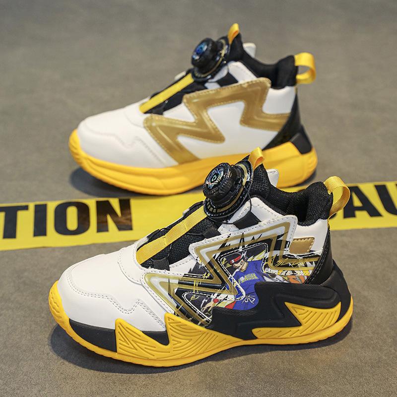 Children's Basketball Shoes Spring and Autumn Mesh Breathable New Boys' Primary School Students' Sports Shoes Boys' Wear-resistant Running Shoes