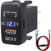 USB zásuvka do auta Quick Charge 3.0 a PD USB C port Napájecí adaptér pro 12V/24V vozidla Toyota