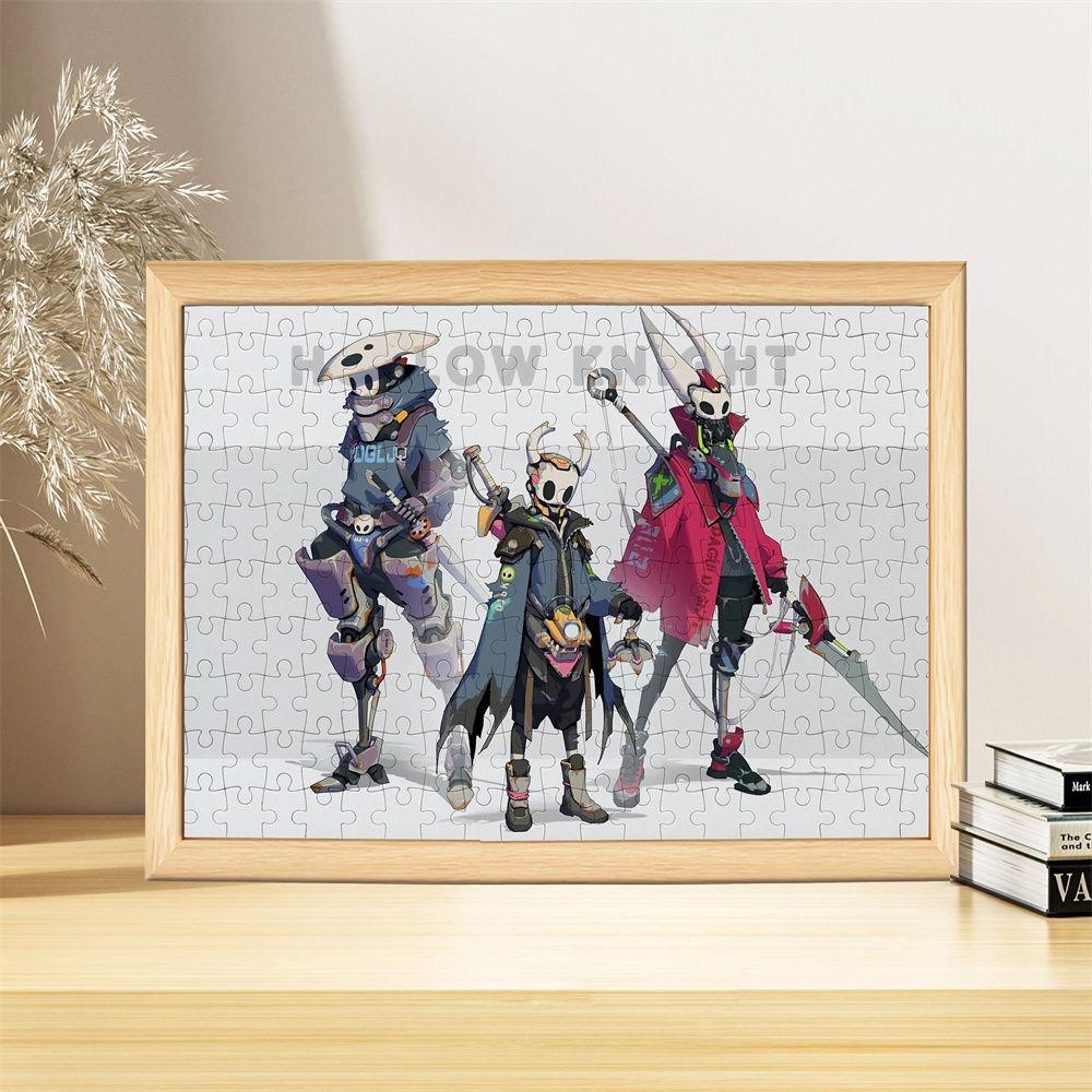 Hollow Knight Puzzle mit Rahmen – 50-teiliges Cartoon-Spielpuzzle, Zubehör, Geschenk für Freunde und Fans, 10 x 15 cm