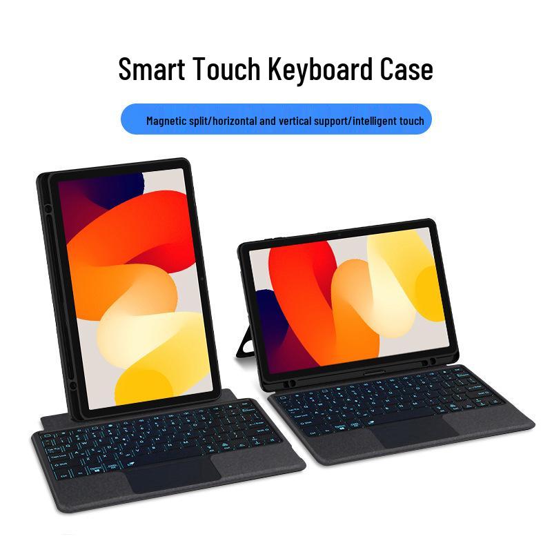 2023 Redmi Pad SE 11-inch Tablet Leather Case with Vertical/Horizontal Stand and Bluetooth Keyboard