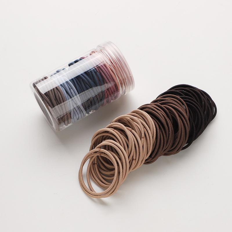100pcs basic thickened hair elastic bands for woodland hair ties with high elasticity and durable leather sheath