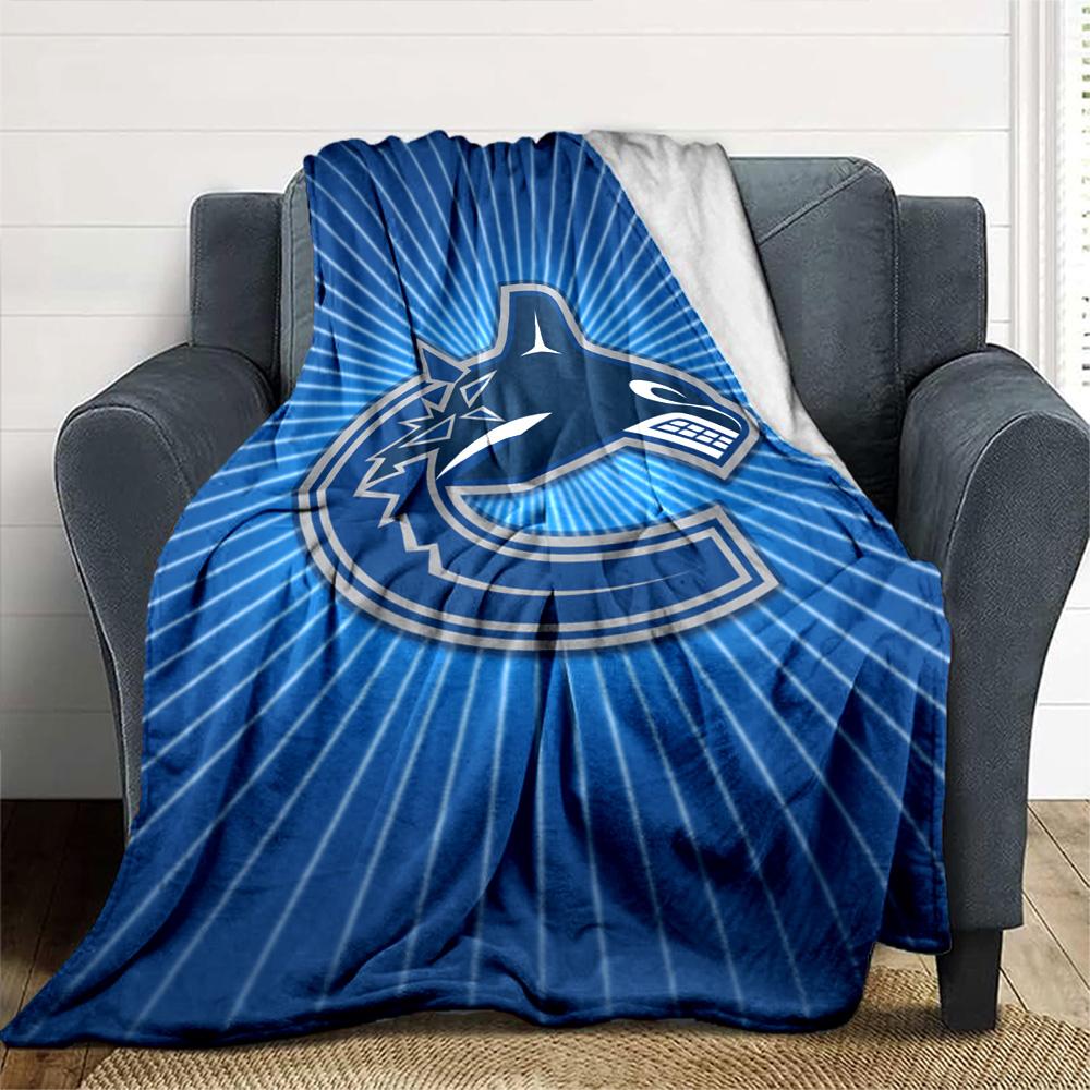 VANCOUVER CANUCKS Print Flannel Blanket High Quality Warm Comfortable Cover for All Seasons Perfect for Gifts Home Decor