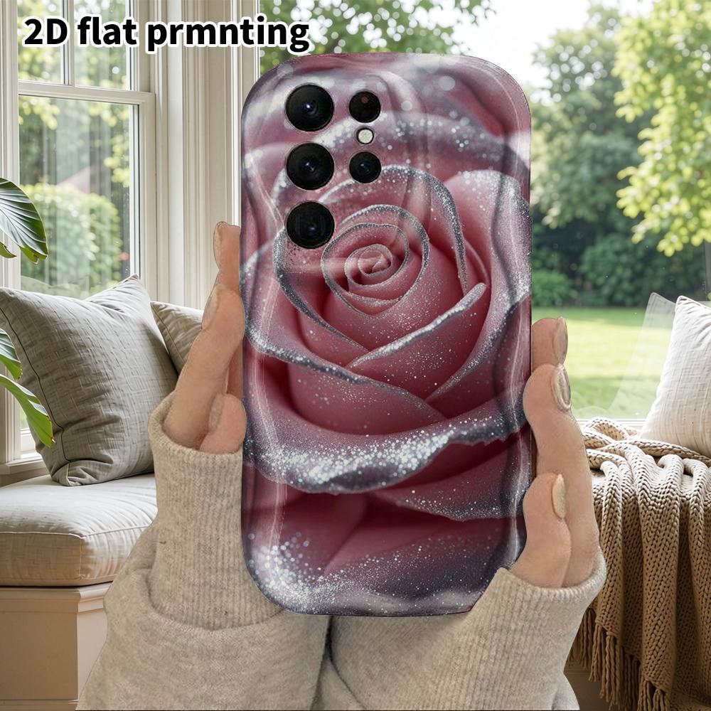 Phone Case: 2D Flat Samsung Galaxy A34 A35 M05 M06 S20 S22 S21 FE Plus 5G Protective Case, Couples Style, Pink Rose, Christmas and Halloween Gift