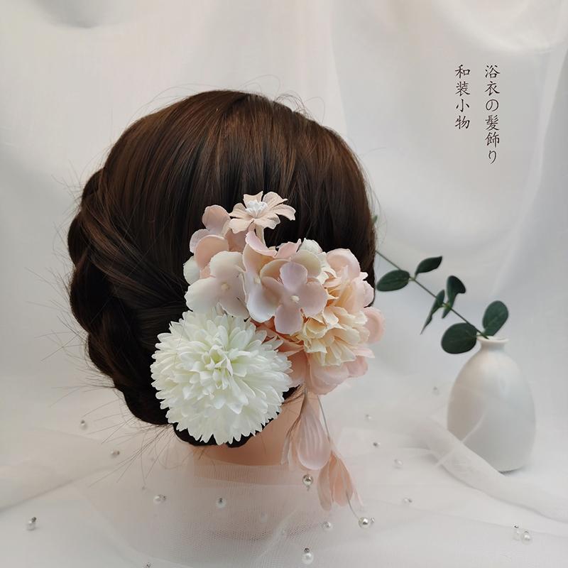 Japanische handgefertigte Haarspange mit Stoffblume, Quaste, Kimono-Haarnadel, Kopfschmuck, Geisha-Haarspange, Haarnadeln für Hochzeiten und Feste