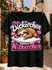 Cute Sping Sloth On Pink Hearts And Gerunisex Das Dickerchen Macht Nickerchen Pun Text Unisex All Unisex All Tshirt