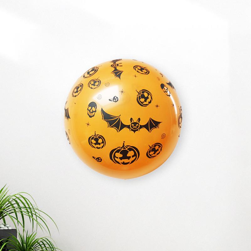 12 Halloweenowe Balony Lateksowe z Nadrukiem Dekoracja Scena Imprezy Maskaradowej Scena Baru Festiwalu Duchów