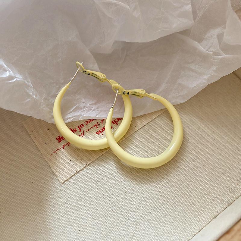 Модные Большие Круглые Серьги-Кольца для Женщин Европейские Преувеличенные Вечерние Украшения Ретро Заявление Геометрия Круг Подвеска Петля Серьга жёлтый
