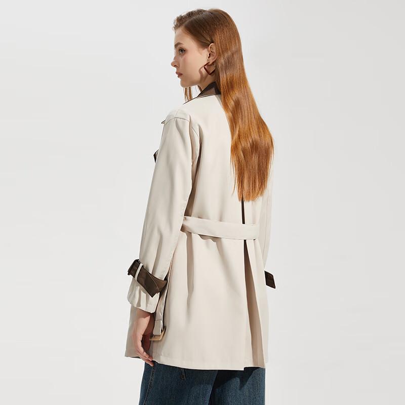 Shetu Women's Korean Style Loose Mid-length Trench Coat