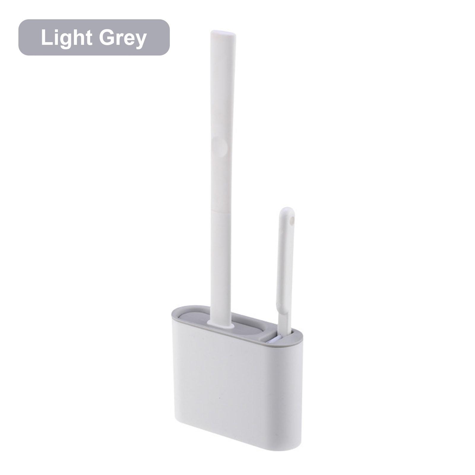 

Настенная щетка для унитаза с держателем, силиконовая щетка для унитаза с длинной ручкой, мягкая щетина, щетка для чистки туалета, аксессуары для ванной комнаты светло-серый