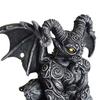 Winged Gargoyle Statue Gothic Indoor Outdoor Guardian Sculpture Scary Resin Sitting Gargoyle Figurine for Garden Lawn Backyard Halloween Office Home