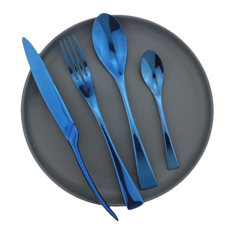 4Pcs/Set Rose Dinnerware Set Stainless Steel Cutlery Set Dinner Knife Fork Tea Spoon Tableware Set Home Kitchen Silverware Set