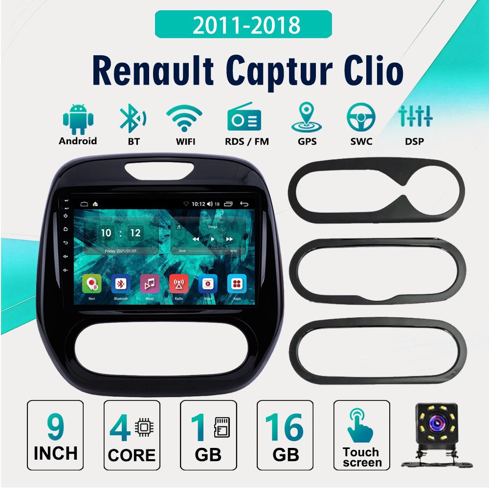 2Din Android Car-Play Car Radio,Renault Captur Clio 2011-2018,Multimedia Player Head Unit Stereo GPS Navigation BT WIFI,1+16GB
