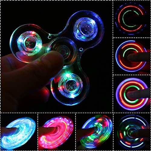 LED Fidget Spinners, Light Up Sensory Fidgets Toys, Glow In The Dark Toy, ADHD Anxiety Stress Relief Toys, Easter School Classroom Exchange Gifts