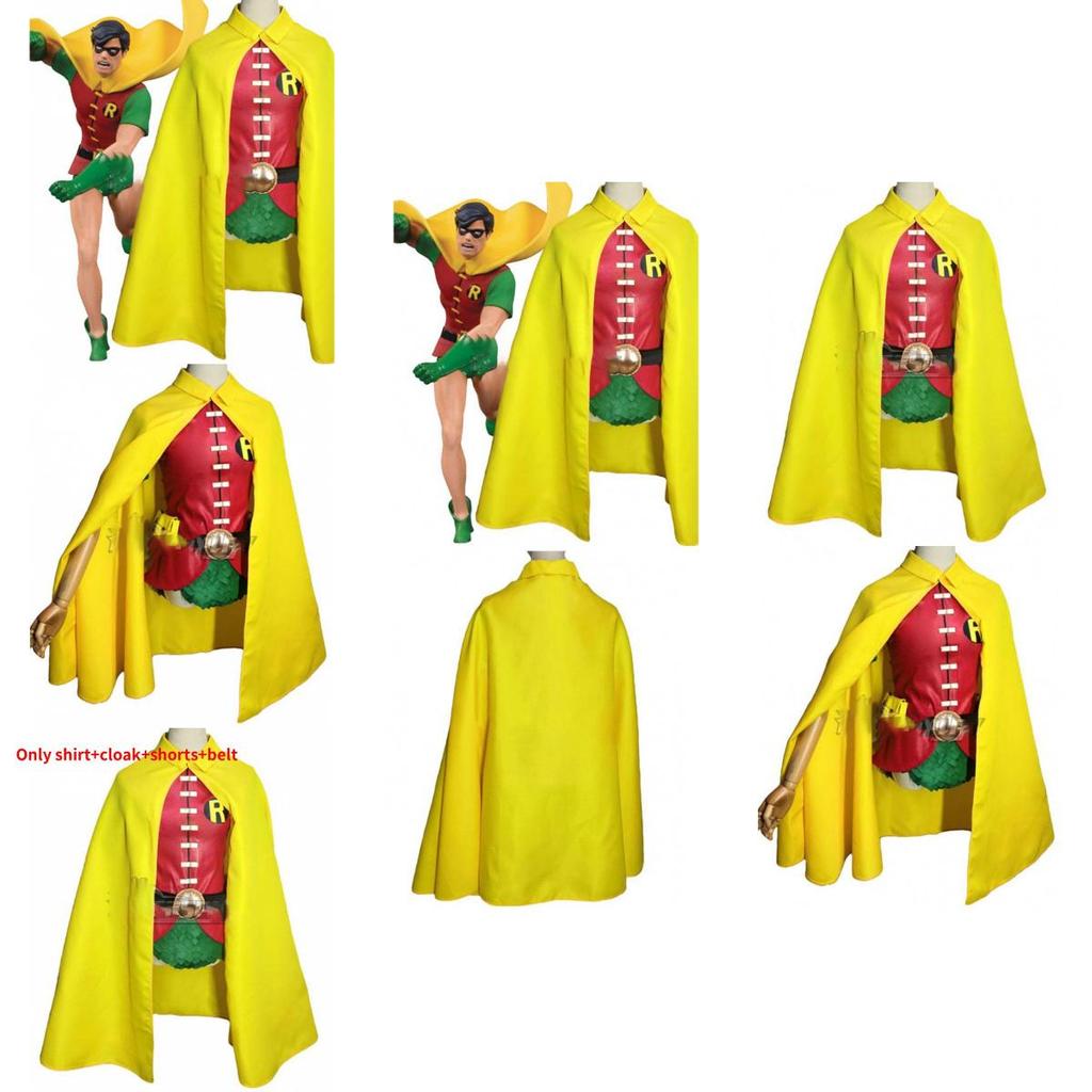 Costume Cosplay di Robin dei Teen Titans in Mistura di Poliestere per Halloween, Spettacoli Teatrali, Adulti