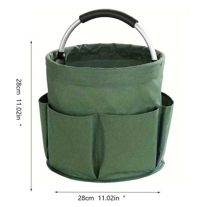 Multi-pocket Foldable Waterproof Storage Bucket, Oxford Cloth Portable Handheld Multi-purpose Bucket for Fishing, Camping & Car Washing