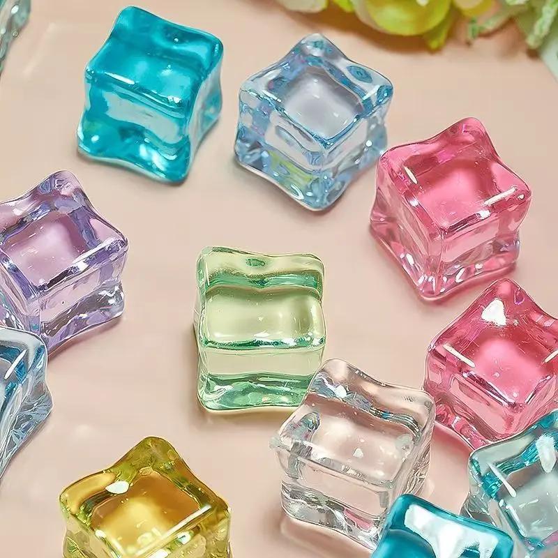 18mm High Transparency Simulated Ice Cubes 30/50/100Pcs - DIY Handmade Craft Accessories for Jewelry, Fish Tank & Bar Decor