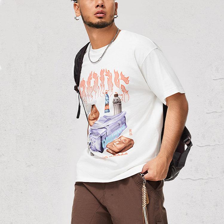 Li Ning X Badfive Basketball Series Round Neck Letter Pattern Short Sleeve T-Shirt Men T-Shirts Off-White AHSU151-1