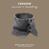 Korean Style Women's Knitted Woolen Neck Gaiter & Scarf with Buttons