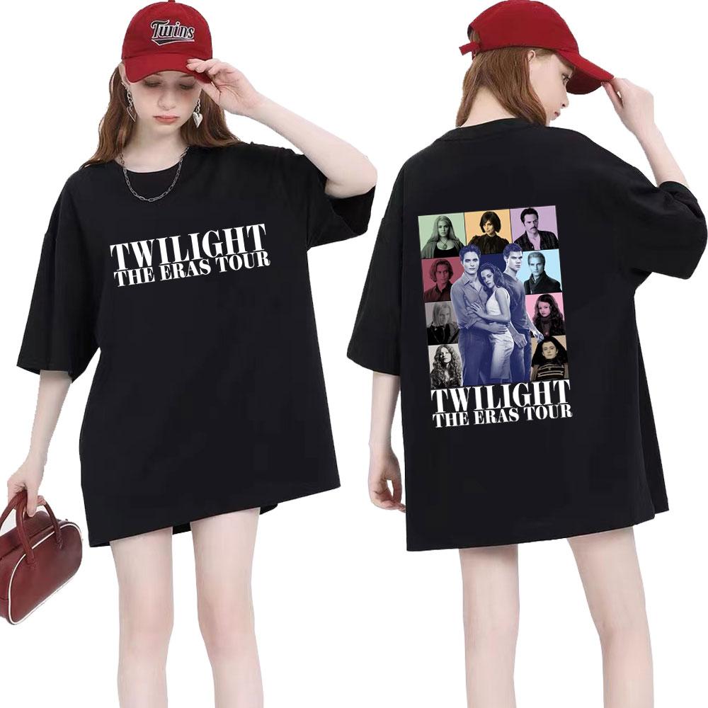 Twilight The Eras Saga Tshirt Bella Jakob Edward 2023 New Graphic Tshirts Unisexs Women Vintage Cotton Cozy Short Sleeve T Shirt