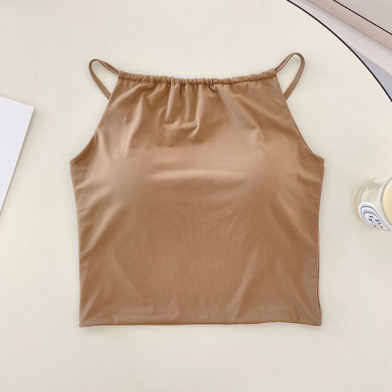 

Осенняя стеганая шифоновая майка-топ без рукавов Average size коричневый