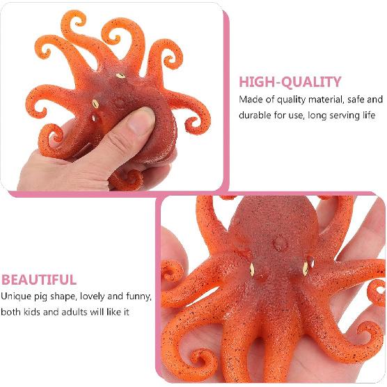 Mochi Animals Soft Squeeze Toys Lifelike Octopus Shape Novelty Press Stress Toy Accessories Cartoon Animal Vent for Ornament Adorable Vent Toys