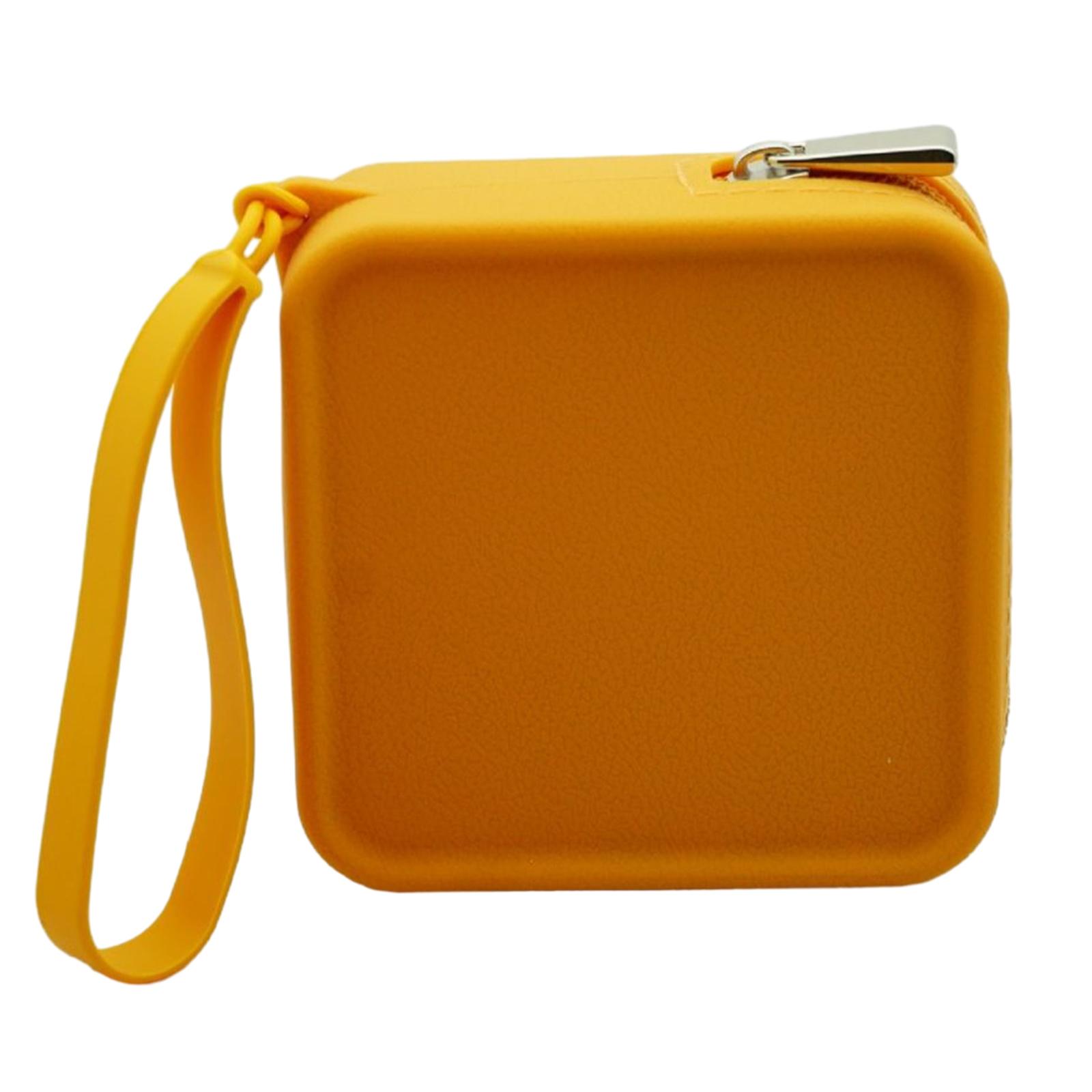 

Маленький квадратный чехол для кистей для макияжа, силиконовый водонепроницаемый чехол для хранения кабеля наушников, карман для помады, косметичка оранжевый