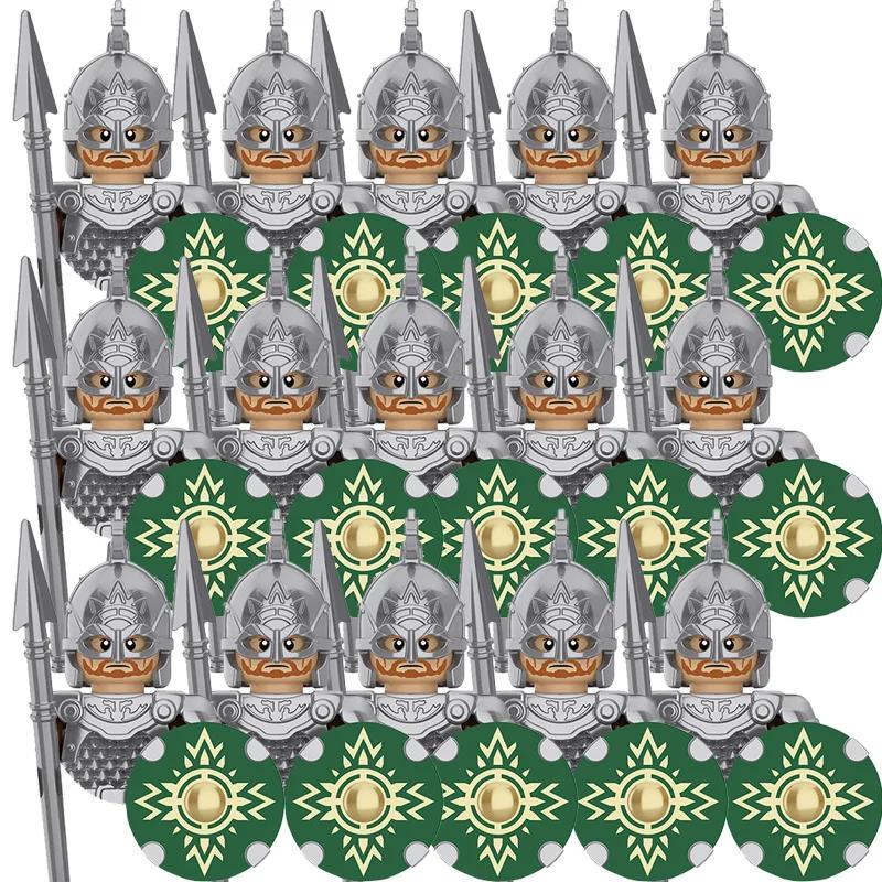 Średniowiecze Seria Władca Pierścieni Królewska Gwardia Rycerzy Lohan Starożytni Łucznicy Figurki Żołnierzy Klocki Zabawki dla Dzieci