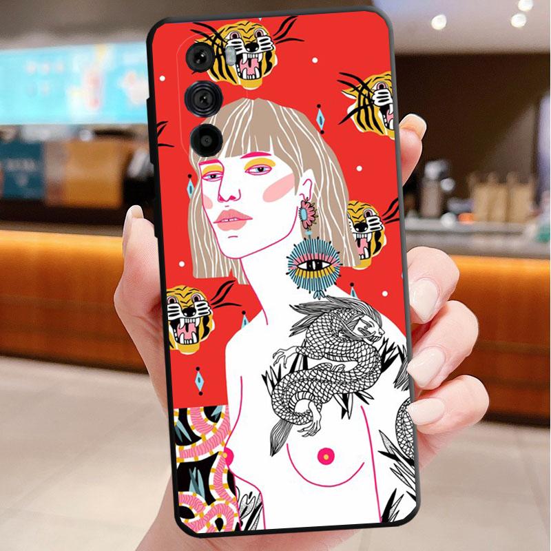 Women Flowers Russian Phone Case For Motorola Edge 60 50 40 Pro 60 50 40 30 Ultra Neo Fusion Moto G Play G Stylus G Carcasas