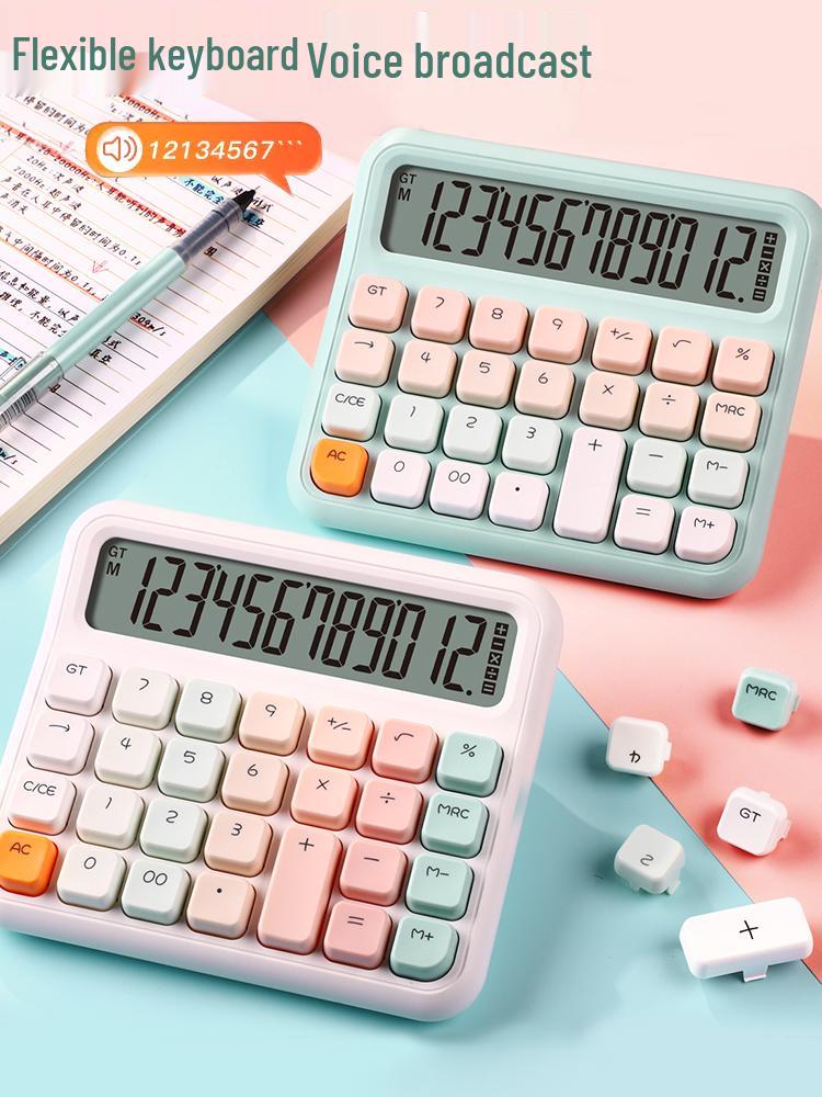 High-Value Flexible Office Calculator for Students and Professionals with Cute Design and Voice Functionality
