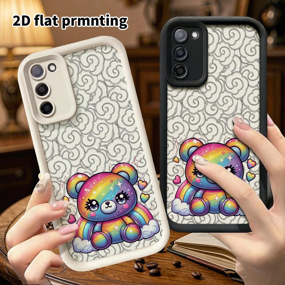 Phone Case: 2D Flat Samsung Galaxy A34 A35 M05 M06 S20 S22 S21 FE Plus 5G Protective Case, Gradient Bear, Christmas and Halloween Gift