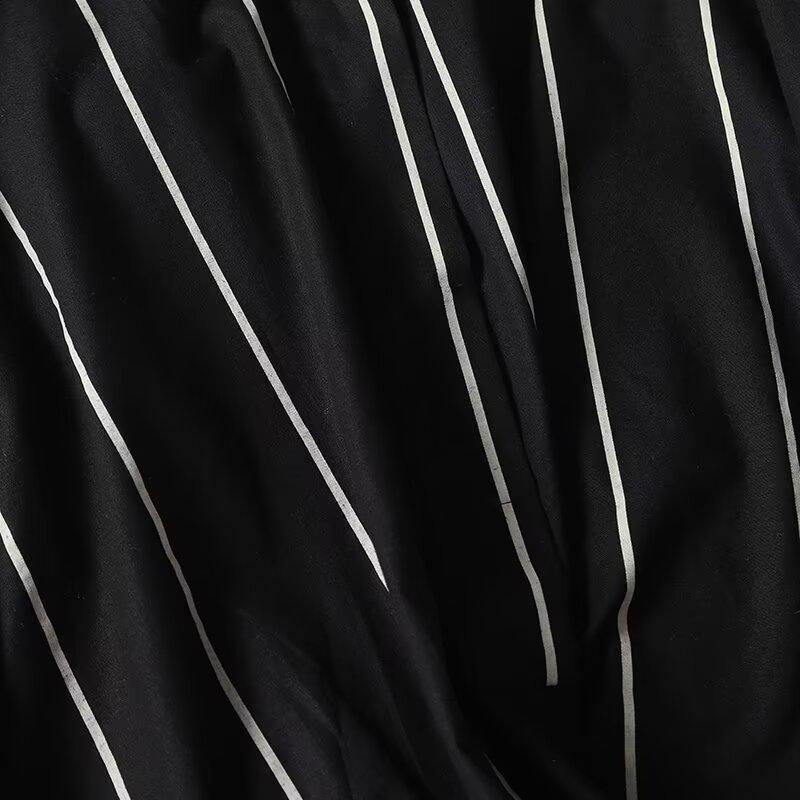 2025 Spring Women's Tie-Up Striped Turn-Down Collar Long-Sleeve Shirt - Versatile Commuter Fashion