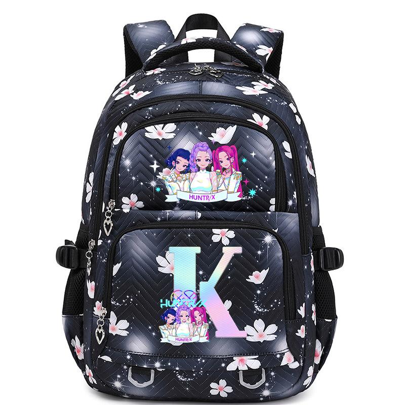 Animation Cartoon Letter Printing Large Capacity Shoulder Bag Lightweight Primary And Secondary School Students Leisure Schoolbag