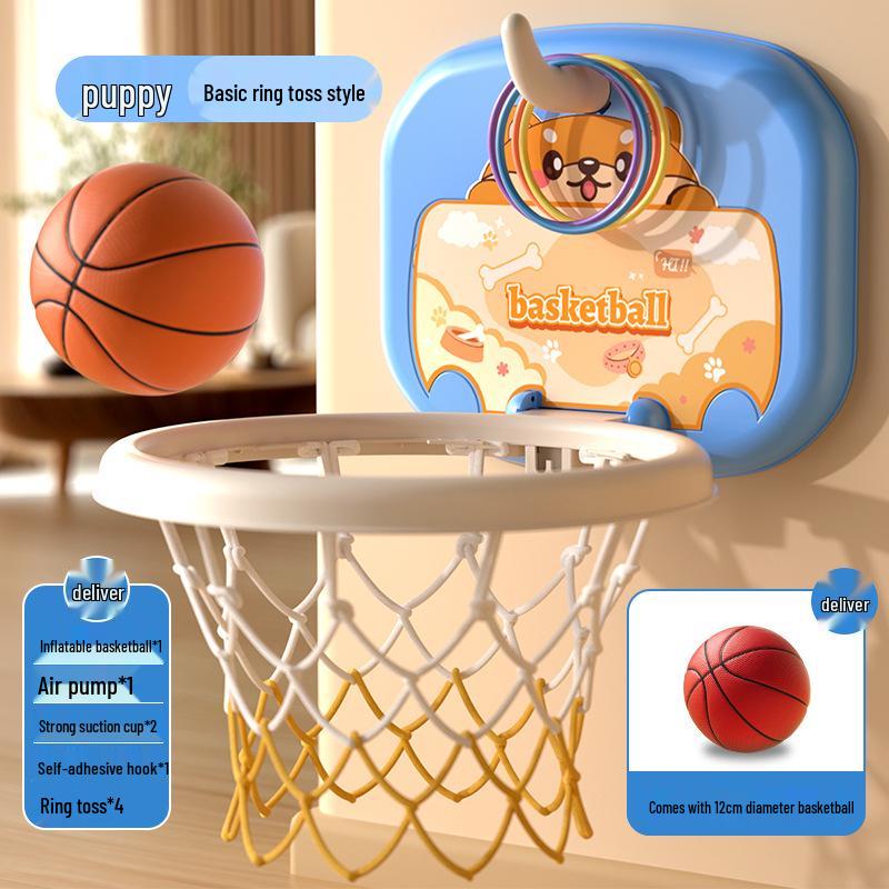 Indoor No-Drill Wall-Mounted Basketball Hoop for Kids