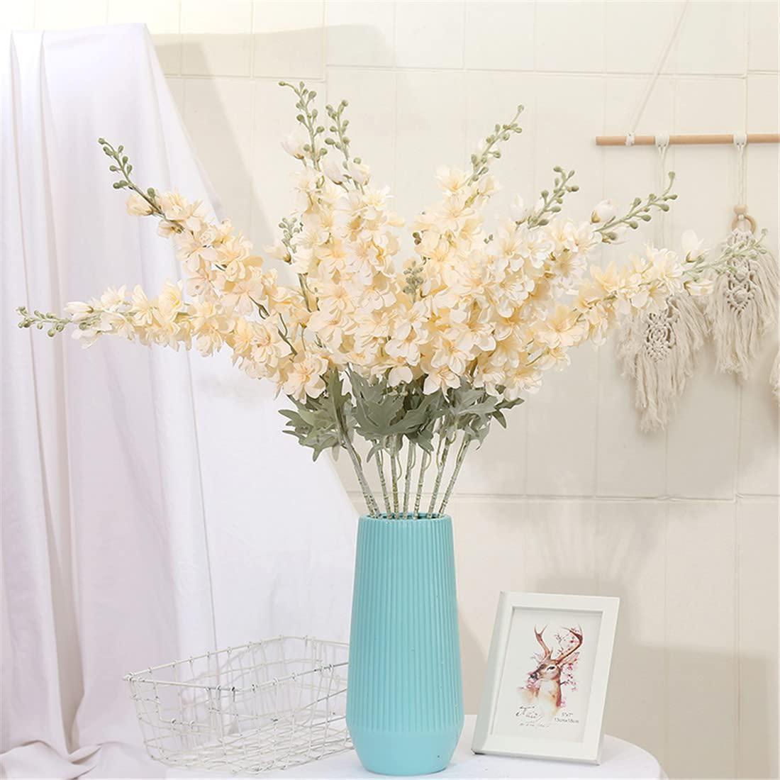 

6 шт. искусственных цветов с длинным стеблем, 85 см, шелковые цветы дельфиниума для домашнего декора, для улицы, для украшения свадеб шампанского