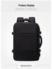 Men's Leather Business Travel Backpack with Laptop Compartment and Wet/Dry Separation