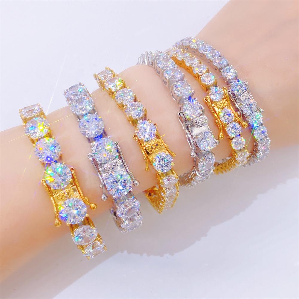 3mm Stainless Steel Tennis Chain with Zircon, Single Row Men's Hip-Hop Jewelry