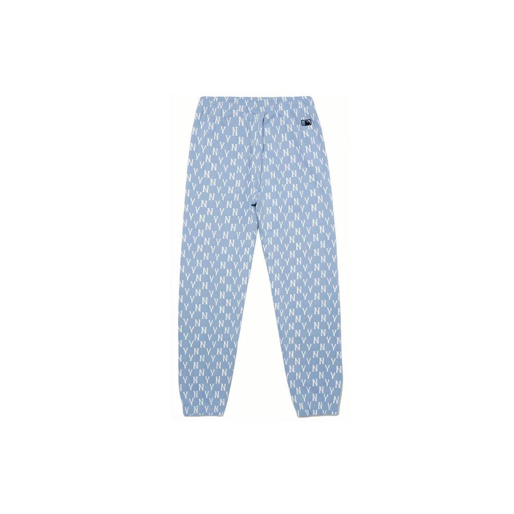 New MLB Old Flower Knitted Sweatpants Unisex Blue 3ATPM0121-50BLL