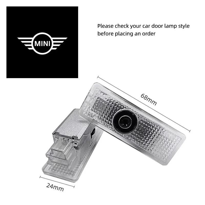 -2Pcs Car Door Projector Lamps 3D Welcome Shadow Lights For BMW MINI Cooper Works One JCW R55 R56 R50 R53 R60 R61 F54 F55 F56 F6