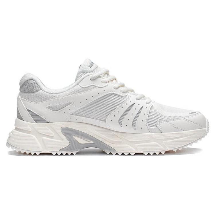 Li Ning Gathering Light Abrasion Resistant Breathable Low Top Running Shoes Women's White Gray ARXT006-3